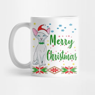 Merry Christmas. Hairless cat Desing. Holiday Gifts Mug